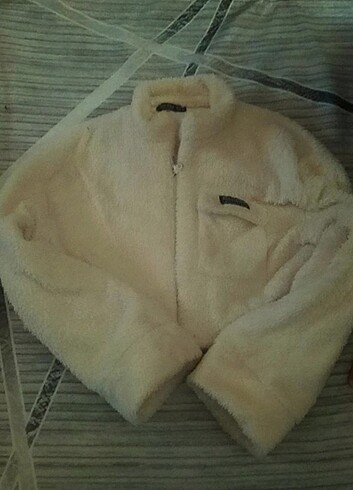 Crop pelin ceket