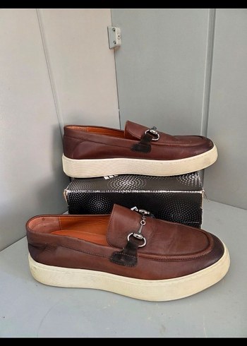 Kahverengi Deri Platform Topuklu erkek Ayakkabı - Görsel 4