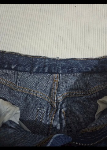 Kadın Mavi Yırtık Bol Kesim Kot Pantolon - Görsel 5