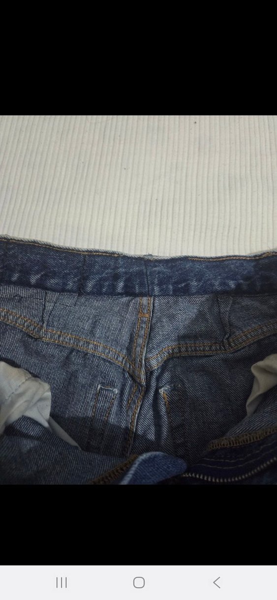 Kadın Mavi Yırtık Bol Kesim Kot Pantolon - Görsel 5