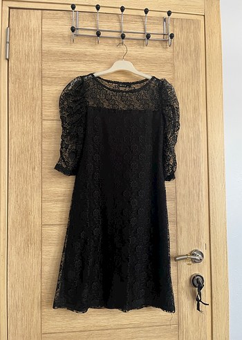 Dantelli Siyah Midi Gotik Kadın Elbise - Görsel 3