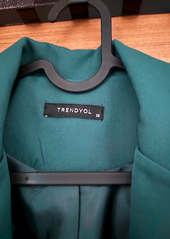 Düğmeli Yeşil Kadın Blazer Ceket - Görsel 3