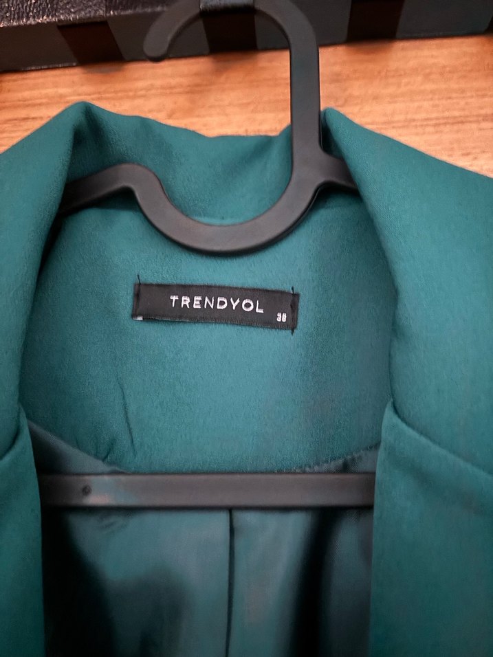 Düğmeli Yeşil Kadın Blazer Ceket - Görsel 3