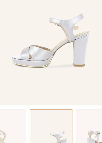 Beyaz Platform Topuklu Kadın Abiye Ayakkabı - Görsel 2