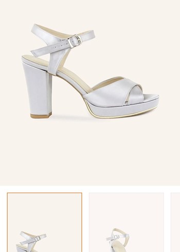 Beyaz Platform Topuklu Kadın Abiye Ayakkabı - Görsel 4