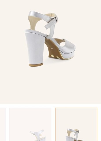 Beyaz Platform Topuklu Kadın Abiye Ayakkabı - Görsel 3