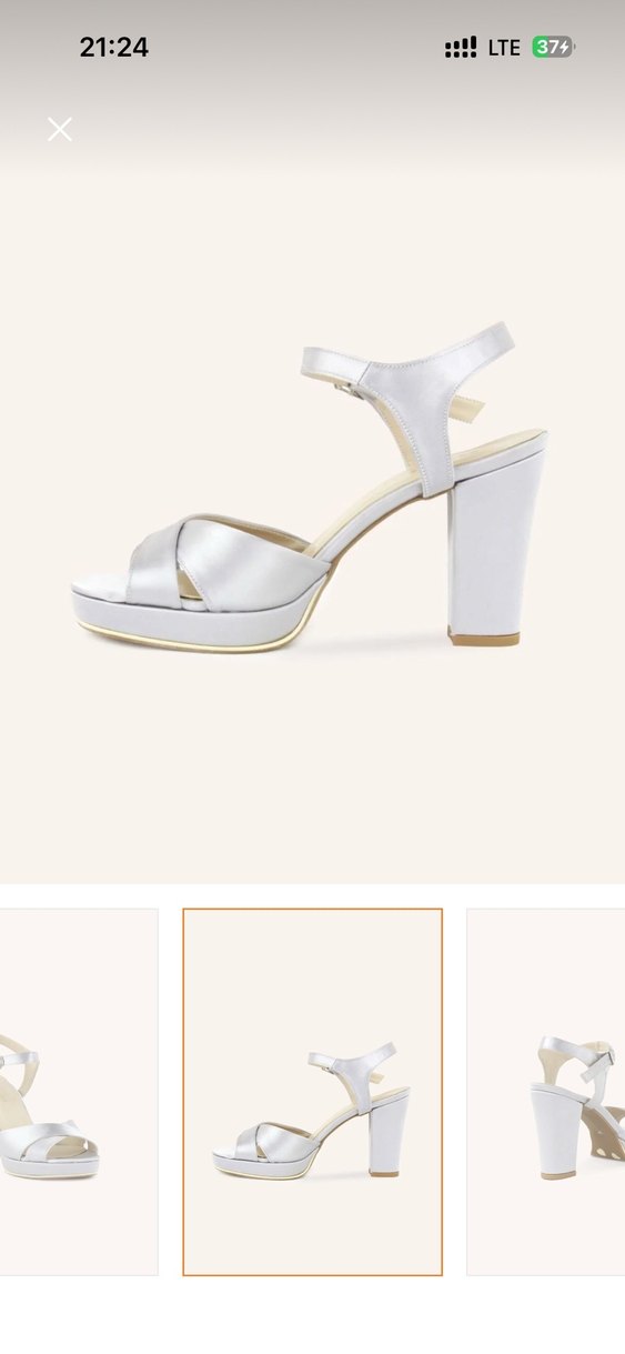 Beyaz Platform Topuklu Kadın Abiye Ayakkabı - Görsel 2