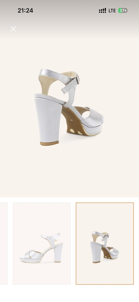 Beyaz Platform Topuklu Kadın Abiye Ayakkabı - Görsel 3