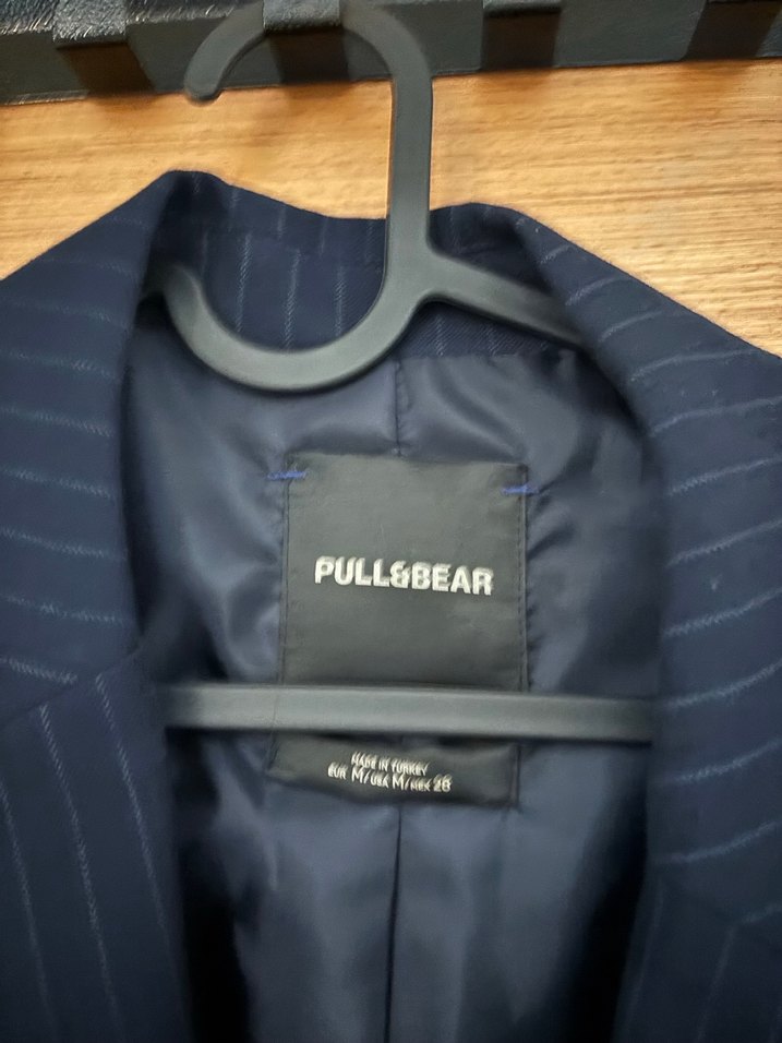 Lacivert Çizgili Kadın Blazer Ceket - Görsel 3