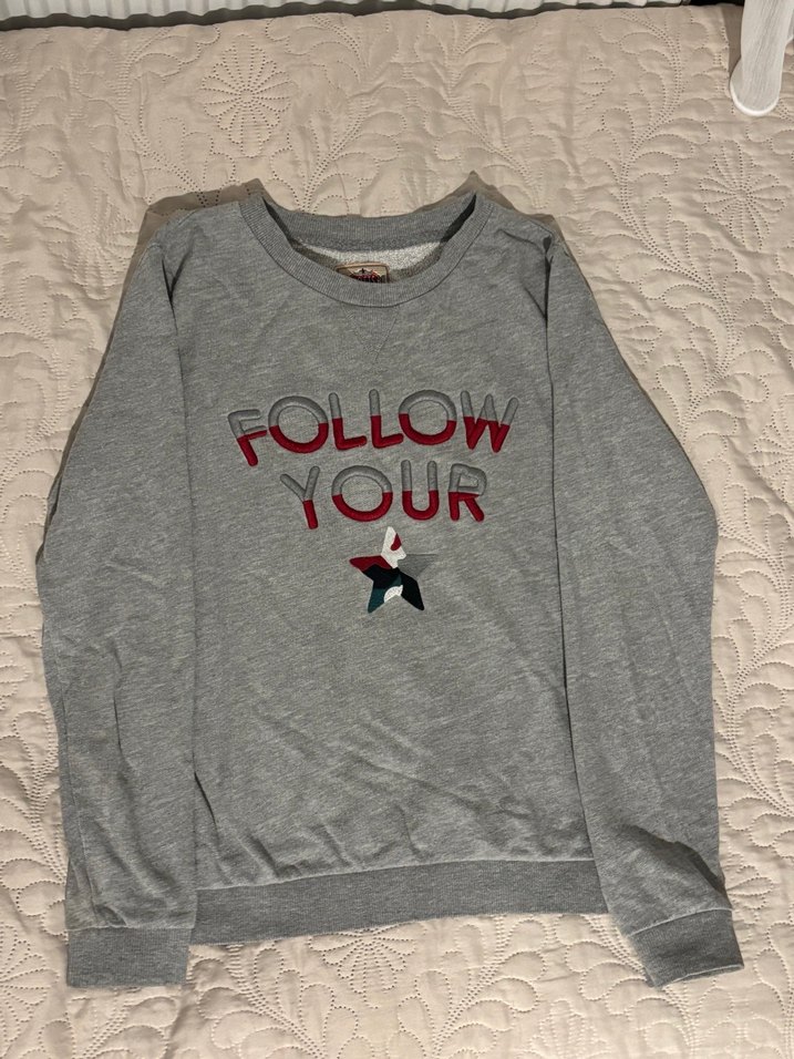 Gri Baskılı Kadın Sweatshirt - Görsel 4