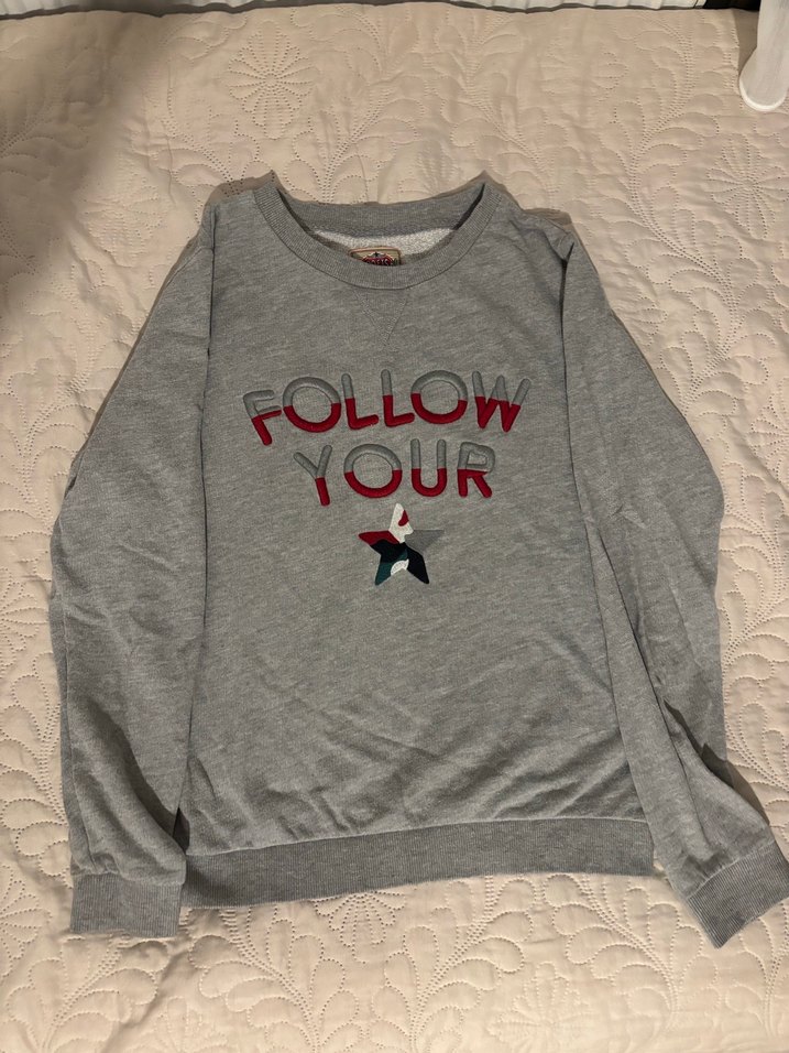 Gri Baskılı Kadın Sweatshirt - Görsel 2