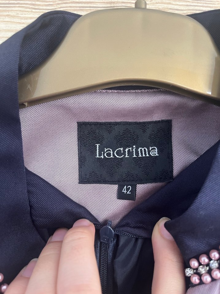 Mor Düğmeli Kadın Uzun Takım Elbise - Görsel 4