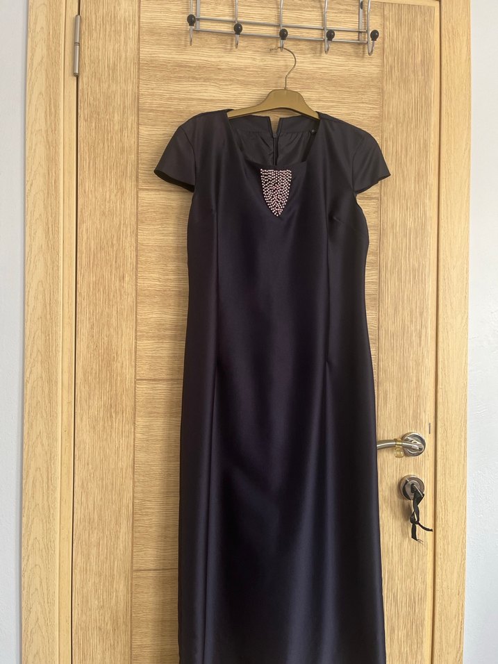 Mor Düğmeli Kadın Uzun Takım Elbise - Görsel 2