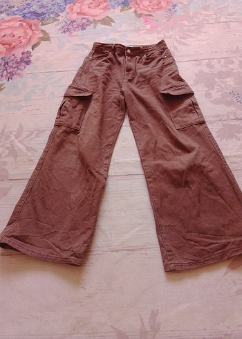 Kahverengi Loose Fit Street Wear Kot Pantolon