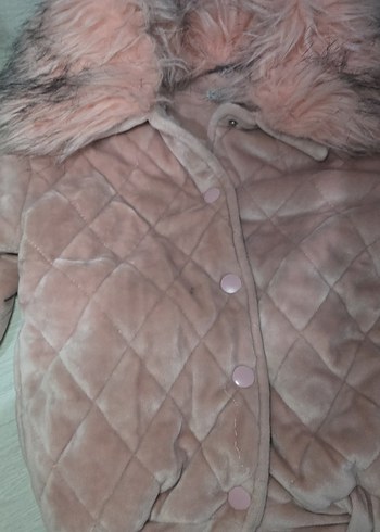 Pembe Kürklü Kız Mont - Görsel 2