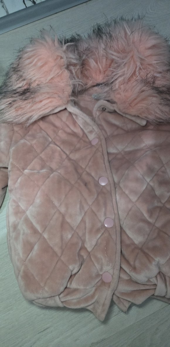 Pembe Kürklü Kız Mont - Görsel 2