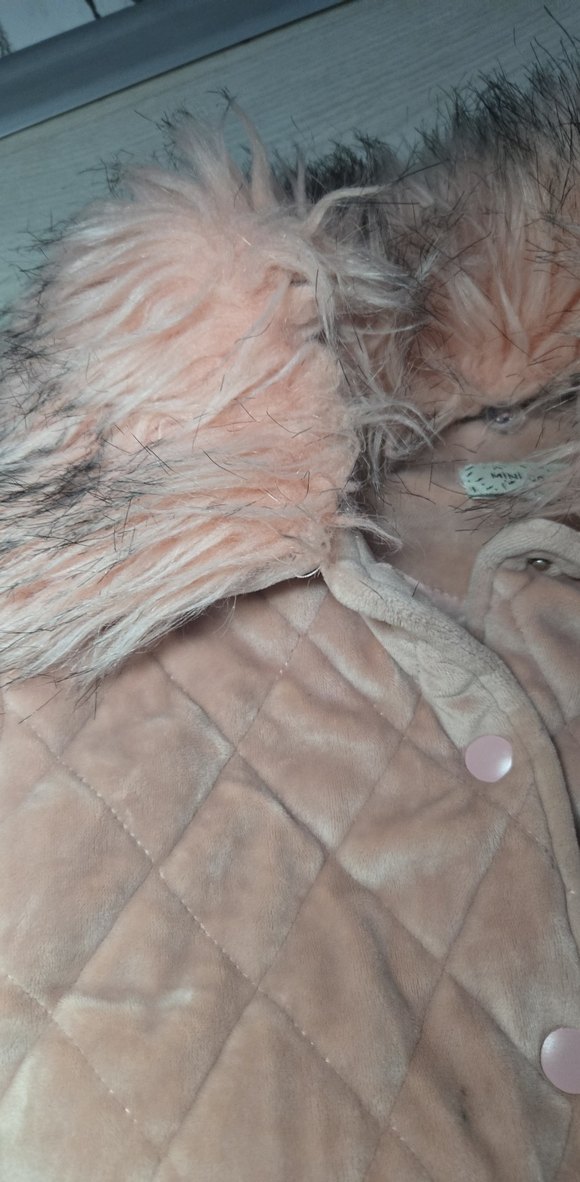 Pembe Kürklü Kız Mont - Görsel 3