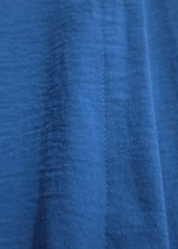 Zincir Detaylı Mavi Uzun Kollu Kadın Gömlek - Görsel 4