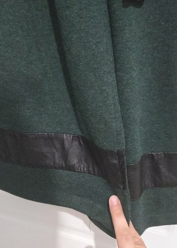 Yeşil Desenli Uzun Kadın Kaban - Görsel 9