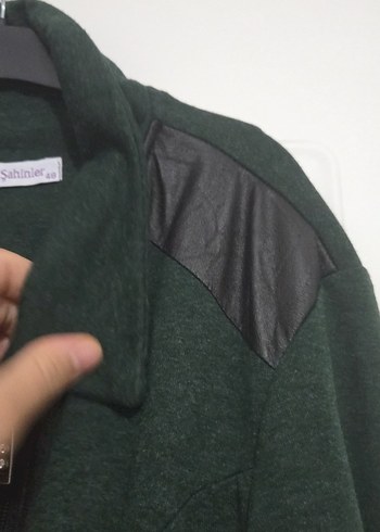 Yeşil Desenli Uzun Kadın Kaban - Görsel 7