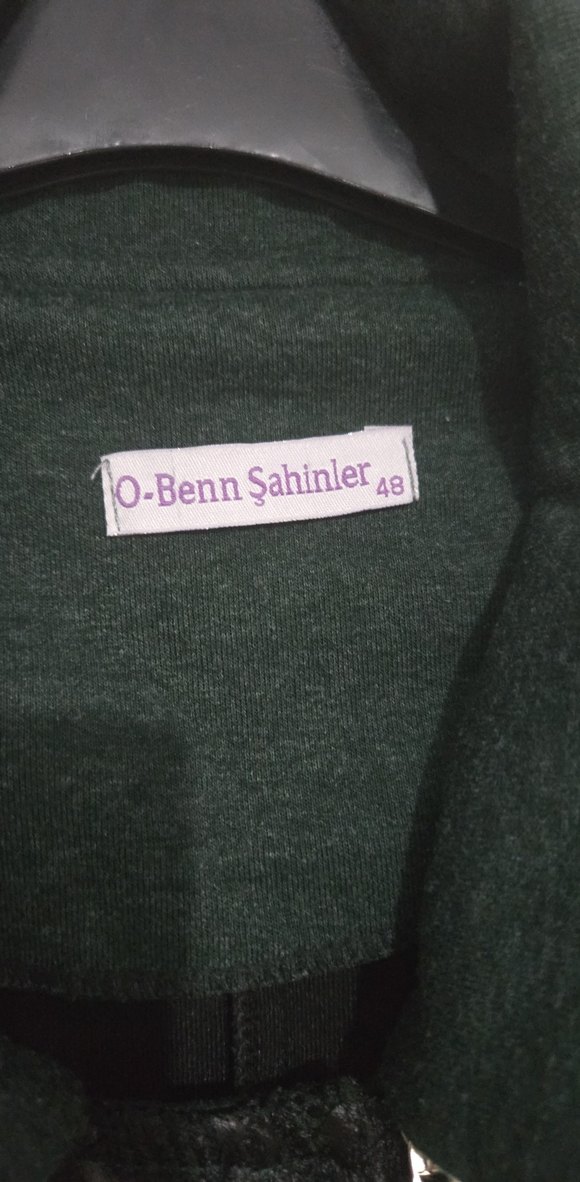 Yeşil Desenli Uzun Kadın Kaban - Görsel 3