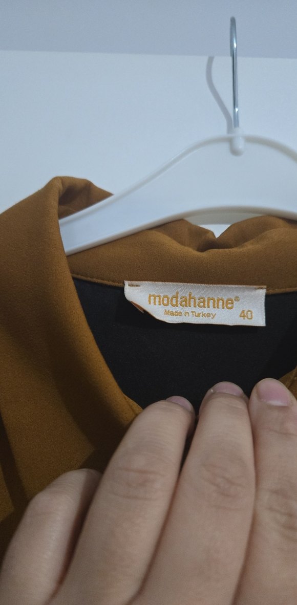 Düğmeli Camel kalın Uzun Kaban - Görsel 4