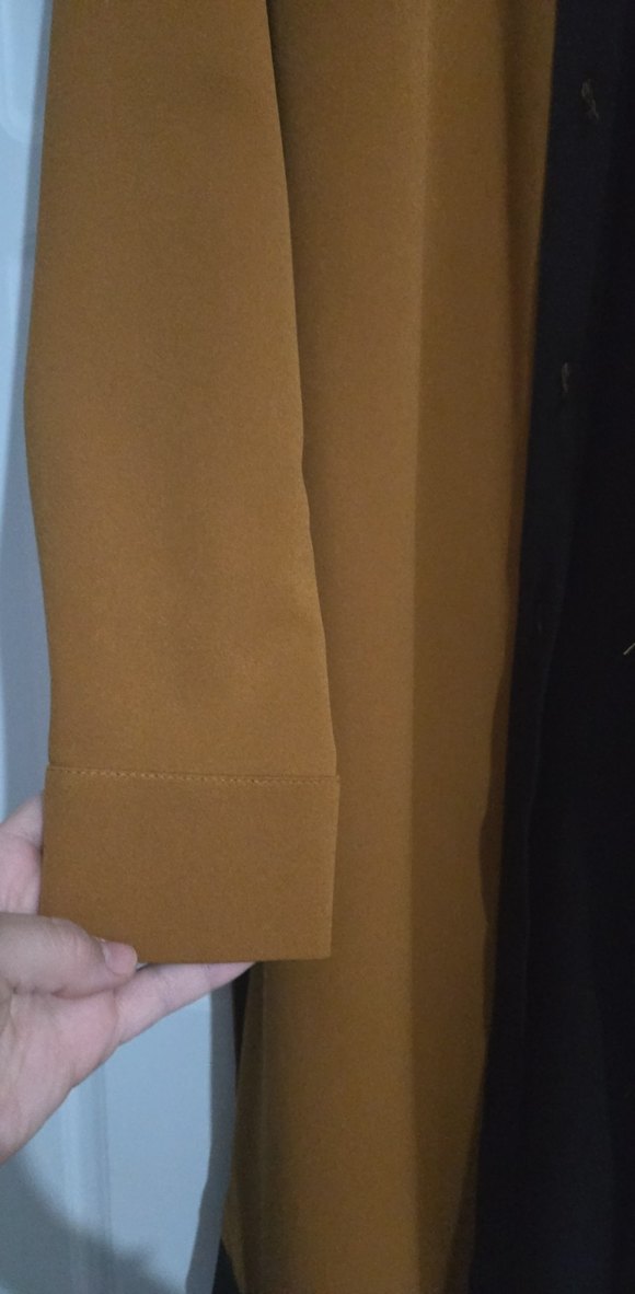 Düğmeli Camel kalın Uzun Kaban - Görsel 2