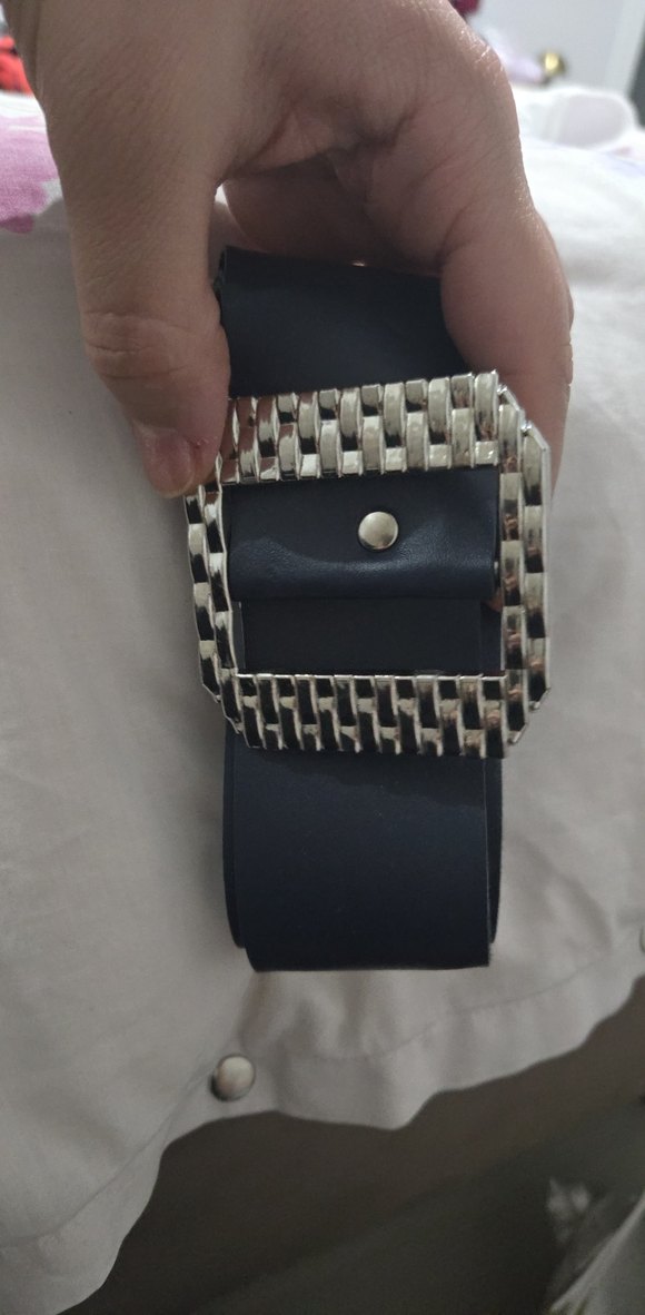 Kadın Siyah Deri Tokalı Kemer - Görsel 2