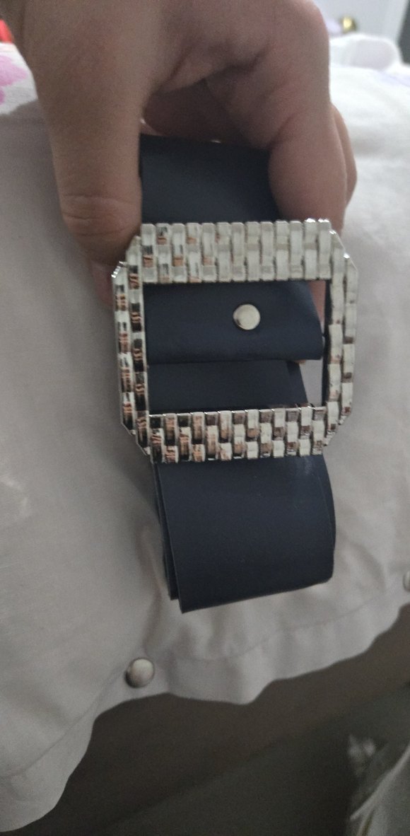 Kadın Siyah Deri Tokalı Kemer - Görsel 3