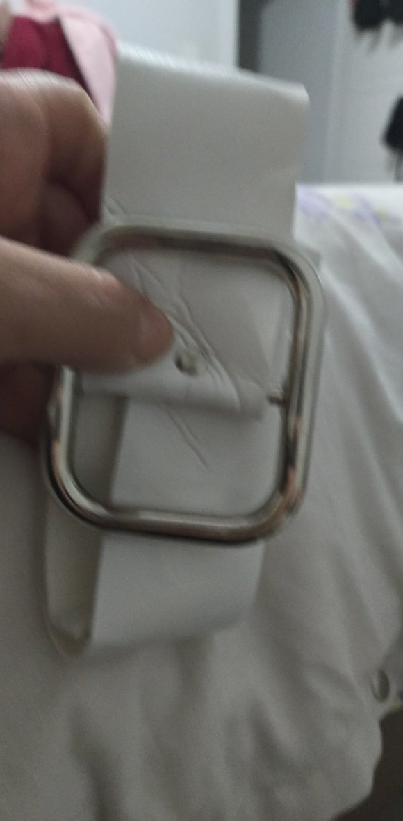 Beyaz Metal Tokalı Kadın Kemer - Görsel 2