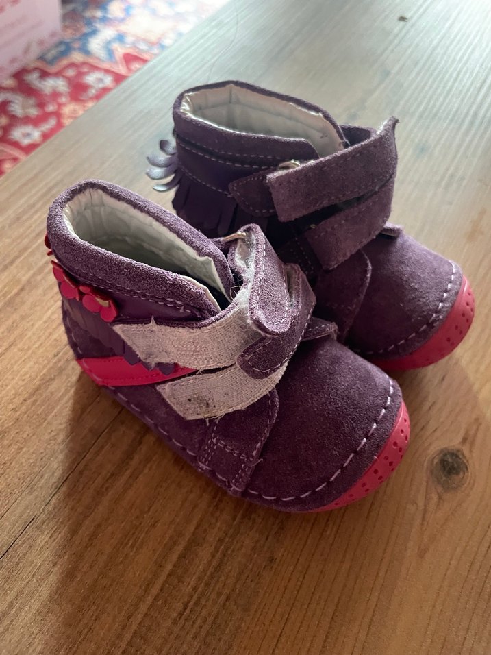 Mor Süet Kız Çocuk Botu Velcro Kapatma - Görsel 3