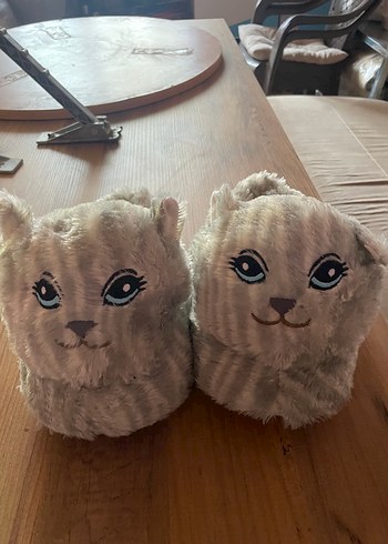 Gri Suni Kürk Detaylı Kadın Panduf - Görsel 2