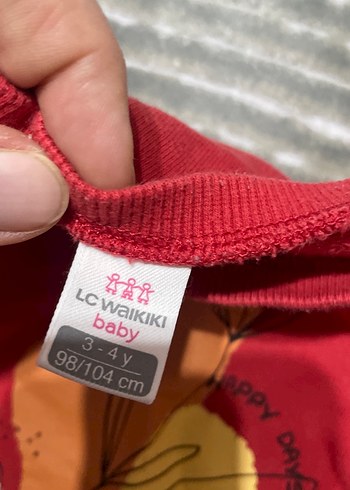 Baskılı Kırmızı Uzun Kollu Hamile Tişört - Görsel 3