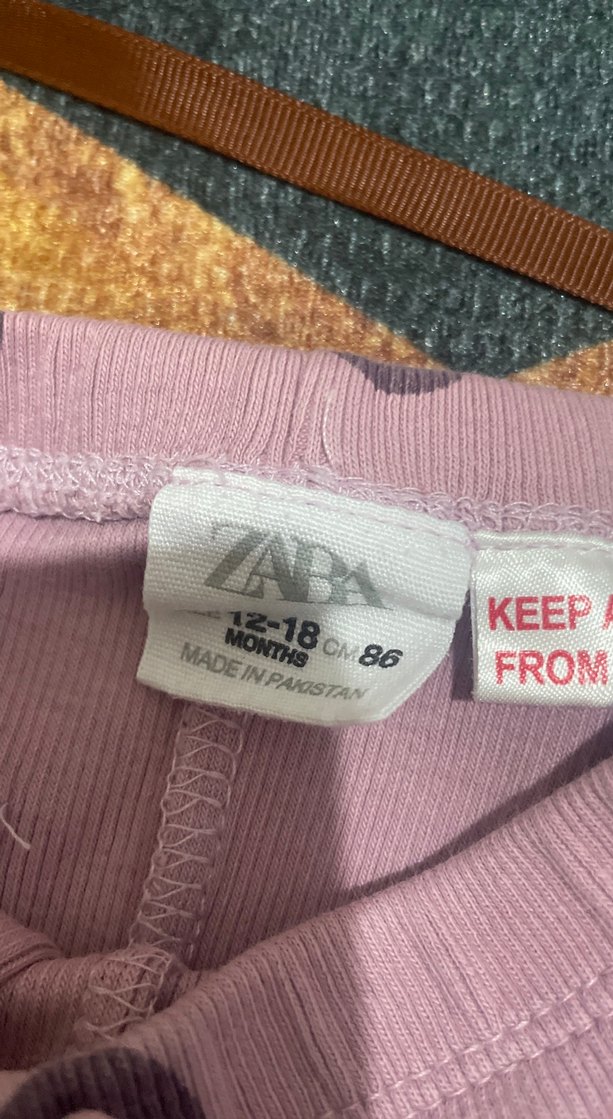 Kız Çocuk Puantiyeli ve Düz Tayt Seti - Görsel 2