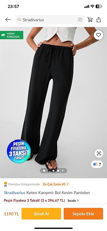 Stradivarius Stradivarius Keten Pantolon
