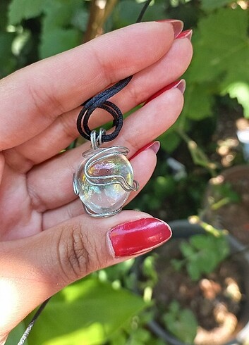 Beden çeşitli Renk Rainbow kuvars kolye