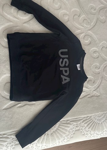 USPA Siyah Baskılı Erkek Sweatshirt - Görsel 2