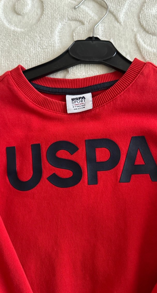 Koyu Kırmızı USPA Erkek çocuk Sweatshirt 6/7 yaş - Görsel 3