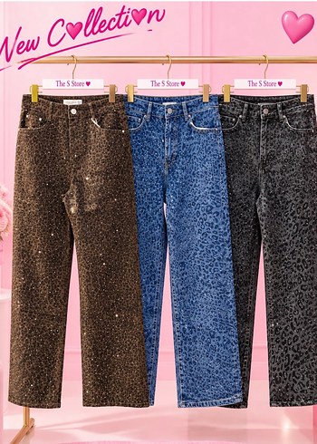 Diğer Leopar Desenli Tasli Jean
