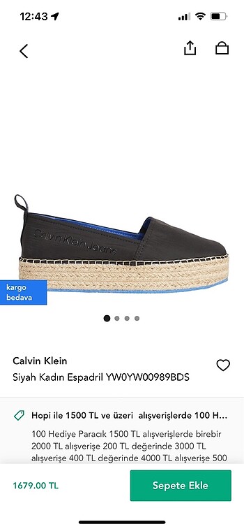 Calvin Klein espadril