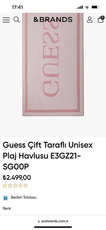 Guess Guess çift taraflı plaj havlusu