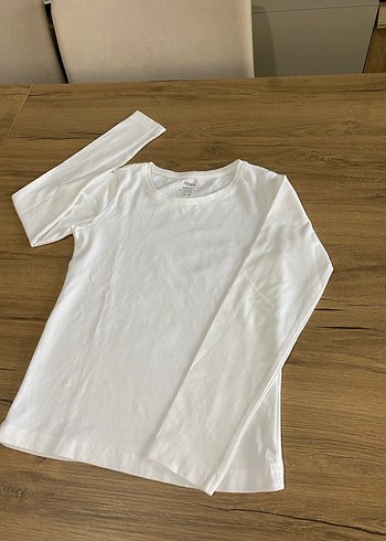 Beyaz Çocuk Uzun Kollu Tshirt 4/5 yaş