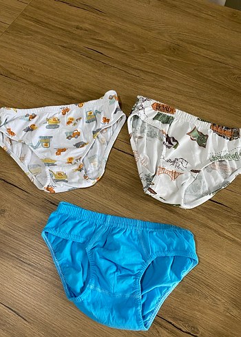 LC Waikiki Çocuk İç Çamaşırı 3'lü Paket - Mavi ve Desenli