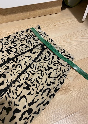 Kadın Bej Desenli Rahat Kumaş Pantolon Xs - Görsel 5