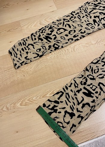 Kadın Bej Desenli Rahat Kumaş Pantolon Xs - Görsel 7