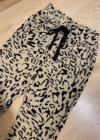 Kadın Bej Desenli Rahat Kumaş Pantolon Xs - Görsel 3