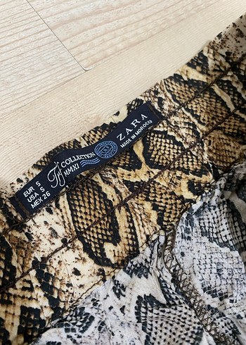 Kahverengi Yılan Desenli Kadın Pantolon S - Görsel 6