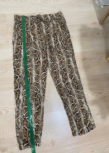 Kahverengi Yılan Desenli Kadın Pantolon S - Görsel 8