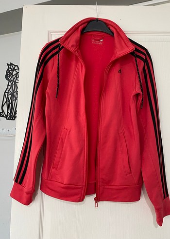 Pembe Fermuarlı Adidas Climalite Spor Ceket S - Görsel 10