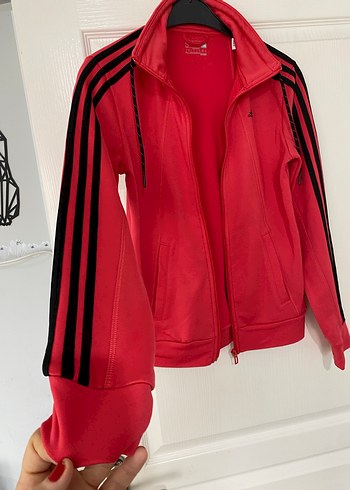 Pembe Fermuarlı Adidas Climalite Spor Ceket S - Görsel 2